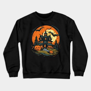 Spooky Halloween Haunted House // V4 Crewneck Sweatshirt